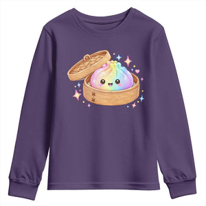 Cute Rainbow Dumpling Squishy Youth Sweatshirt Kawaii Graphic TS10 Purple Print Your Wear