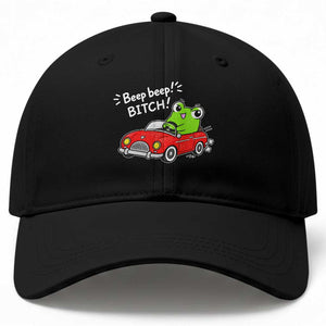 Beep Beep Frog Baseball Cap Funny Driving Frog Red Convertible Car Graphic TS10 Print Your Wear