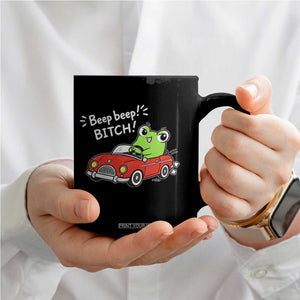 Beep Beep Frog Coffee Mug Funny Driving Frog Red Convertible Car Graphic TS10 Print Your Wear