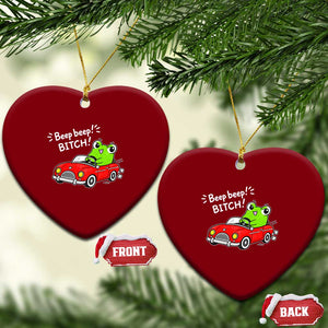 Beep Beep Frog Ceramic Ornament Funny Driving Frog Red Convertible Car Graphic TS10 Print Your Wear