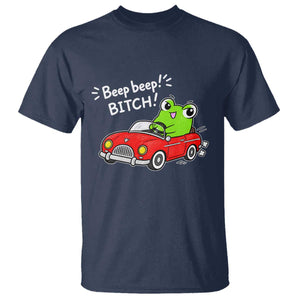 Beep Beep Frog T Shirt Funny Driving Frog Red Convertible Car Graphic TS10 Navy Print Your Wear
