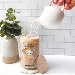 Just A Girl Who Loves Squishies Glass Can Cute Dumpling Graphic Coquette Bow Girls TS10 Print Your Wear
