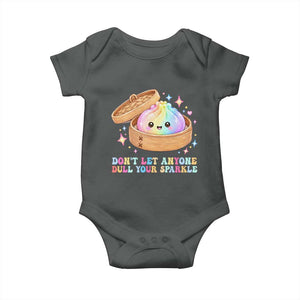 Dont Let Anyone Dull Your Sparkle Cute Rainbow Dumpling Squishy Graphic Baby Onesie TS10 Dark Heather Print Your Wear