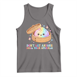Dont Let Anyone Dull Your Sparkle Cute Rainbow Dumpling Squishy Graphic Tank Top TS10 Deep Heather Print Your Wear