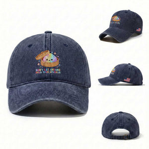 Dont Let Anyone Dull Your Sparkle Cute Rainbow Dumpling Squishy Graphic Washed Cotton Baseball Cap