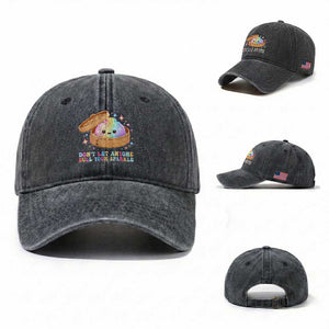 Dont Let Anyone Dull Your Sparkle Cute Rainbow Dumpling Squishy Graphic Washed Cotton Baseball Cap