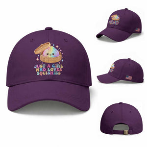 Just A Girl Who Loves Squishies Baseball Cap Cute Rainbow Dumpling Squishy Graphic
