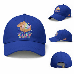 Just A Girl Who Loves Squishies Baseball Cap Cute Rainbow Dumpling Squishy Graphic