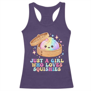 Just A Girl Who Loves Squishies Racerback Tank Top Cute Rainbow Dumpling Squishy Graphic TS10 Purple Print Your Wear