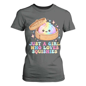 Just A Girl Who Loves Squishies T Shirt For Women Cute Rainbow Dumpling Squishy Graphic TS10 Dark Heather Print Your Wear
