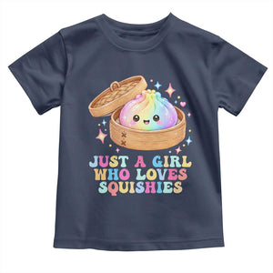Just A Girl Who Loves Squishies Toddler T Shirt Cute Rainbow Dumpling Squishy Graphic TS10 Navy Print Your Wear