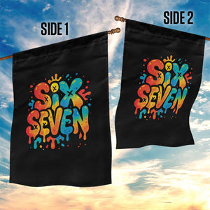 Fun Six Seven Graffiti Garden Flag Funny 67 Meme Gen Alpha Slang Streetwear Hip Hop TS10 Print Your Wear