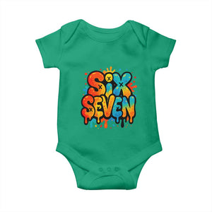 Fun Six Seven Graffiti Baby Onesie Funny 67 Meme Gen Alpha Slang Streetwear Hip Hop TS10 Irish Green Print Your Wear