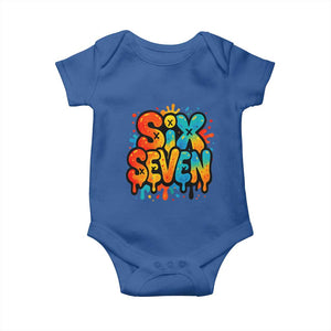 Fun Six Seven Graffiti Baby Onesie Funny 67 Meme Gen Alpha Slang Streetwear Hip Hop TS10 Royal Blue Print Your Wear