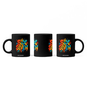 Fun Six Seven Graffiti Coffee Mug Funny 67 Meme Gen Alpha Slang Streetwear Hip Hop TS10 Print Your Wear