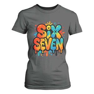 Fun Six Seven Graffiti T Shirt For Women Funny 67 Meme Gen Alpha Slang Streetwear Hip Hop TS10 Dark Heather Print Your Wear