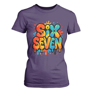 Fun Six Seven Graffiti T Shirt For Women Funny 67 Meme Gen Alpha Slang Streetwear Hip Hop TS10 Purple Print Your Wear