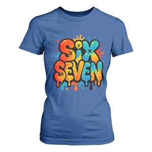 Fun Six Seven Graffiti T Shirt For Women Funny 67 Meme Gen Alpha Slang Streetwear Hip Hop TS10 Royal Blue Print Your Wear
