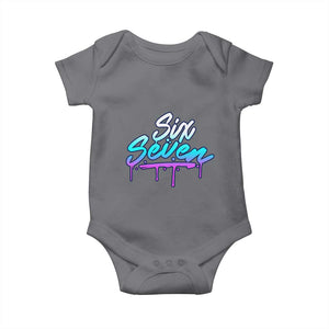 Fun Six Seven Baby Onesie Funny 6 7 Meme Gen Alpha Slang Streetwear Gradient TS10 Charcoal Print Your Wear