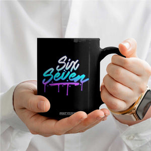 Fun Six Seven Coffee Mug Funny 6 7 Meme Gen Alpha Slang Streetwear Gradient TS10 Print Your Wear
