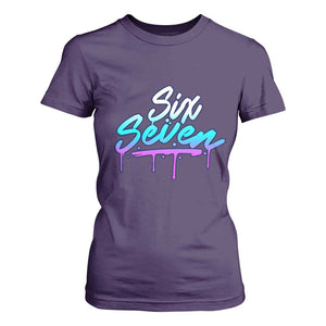 Fun Six Seven T Shirt For Women Funny 6 7 Meme Gen Alpha Slang Streetwear Gradient TS10 Purple Print Your Wear