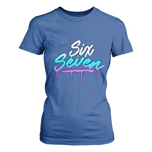 Fun Six Seven T Shirt For Women Funny 6 7 Meme Gen Alpha Slang Streetwear Gradient TS10 Royal Blue Print Your Wear