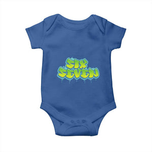 67 Meme Baby Onesie Six Seven Funny Gen Alpha Slang Saying TS10 Royal Blue Print Your Wear
