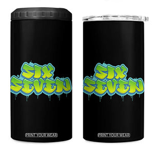 67 Meme 4 in 1 Can Cooler Tumbler Six Seven Funny Gen Alpha Slang Saying TS10 One Size: 16 oz Black Print Your Wear