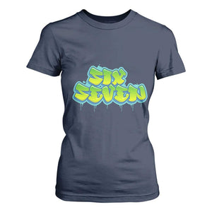 67 Meme T Shirt For Women Six Seven Funny Gen Alpha Slang Saying TS10 Navy Print Your Wear