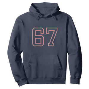 Number 67 Meme Hoodie Funny Six Seven Varsity Sports Team Jersey TS10 Navy Print Your Wear