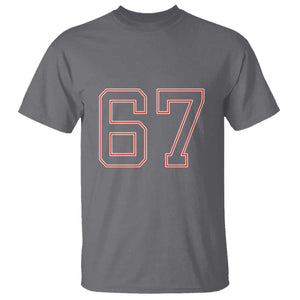 Number 67 Meme T Shirt Funny Six Seven Varsity Sports Team Jersey TS10 Charcoal Print Your Wear