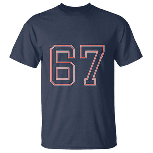 Number 67 Meme T Shirt Funny Six Seven Varsity Sports Team Jersey TS10 Navy Print Your Wear