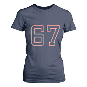 Number 67 Meme T Shirt For Women Funny Six Seven Varsity Sports Team Jersey TS10 Navy Print Your Wear