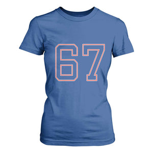 Number 67 Meme T Shirt For Women Funny Six Seven Varsity Sports Team Jersey TS10 Royal Blue Print Your Wear
