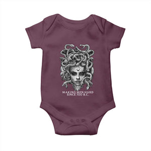 Funny Feminist Medusa Baby Onesie Making Men Hard Since 700 B.C Dark Myth Ancient TS10 Maroon Print Your Wear