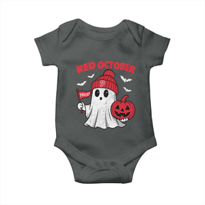 Red October Halloween Ghost Baby Onesie Philadelphia Spooky Pumpkin Baseball Fan TS10 Dark Heather Print Your Wear