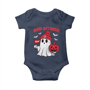 Red October Halloween Ghost Baby Onesie Philadelphia Spooky Pumpkin Baseball Fan TS10 Navy Print Your Wear