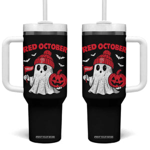 Red October Halloween Ghost Tumbler With Handle Philadelphia Spooky Pumpkin Baseball Fan TS10 One Size: 40 oz Black Print Your Wear