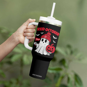 Red October Halloween Ghost Tumbler With Handle Philadelphia Spooky Pumpkin Baseball Fan TS10 Print Your Wear