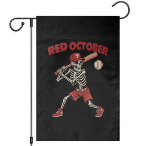 Red October Skeleton Baseball Garden Flag Philadelphia Halloween Costume Funny TS10 Black Print Your Wear