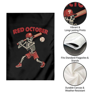 Red October Skeleton Baseball Garden Flag Philadelphia Halloween Costume Funny TS10 Print Your Wear