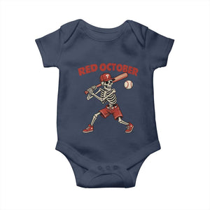 Red October Skeleton Baseball Baby Onesie Philadelphia Halloween Costume Funny TS10 Navy Print Your Wear