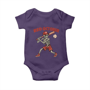 Red October Skeleton Baseball Baby Onesie Philadelphia Halloween Costume Funny TS10 Purple Print Your Wear