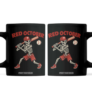 Red October Skeleton Baseball Coffee Mug Philadelphia Halloween Costume Funny TS10 Black Print Your Wear