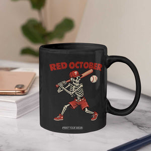 Red October Skeleton Baseball Coffee Mug Philadelphia Halloween Costume Funny TS10 Print Your Wear