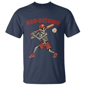Red October Skeleton Baseball T Shirt Philadelphia Halloween Costume Funny TS10 Navy Print Your Wear