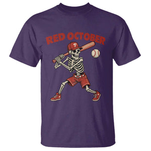 Red October Skeleton Baseball T Shirt Philadelphia Halloween Costume Funny TS10 Purple Print Your Wear