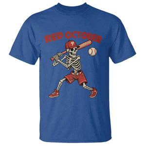 Red October Skeleton Baseball T Shirt Philadelphia Halloween Costume Funny TS10 Royal Blue Print Your Wear
