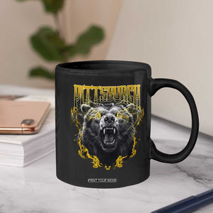 Vintage Pittsburgh Coffee Mug Retro Sports Fan Wild Bear Mascot Streetwear Bootleg TS10 Print Your Wear