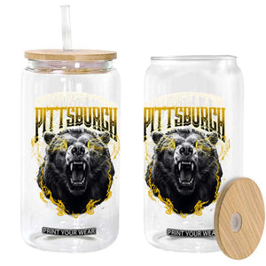 Vintage Pittsburgh Glass Can Retro Sports Fan Wild Bear Mascot Streetwear Bootleg TS10 Print Your Wear